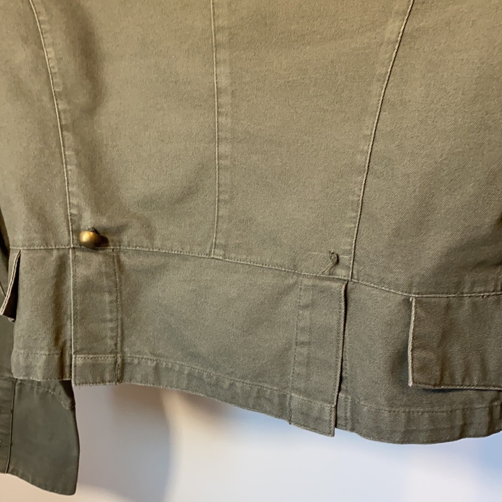 PERISCOPE 100% Cotton Button-trim Miltary Style Jacket Olive Green Juniors XL - Picture 11 of 14